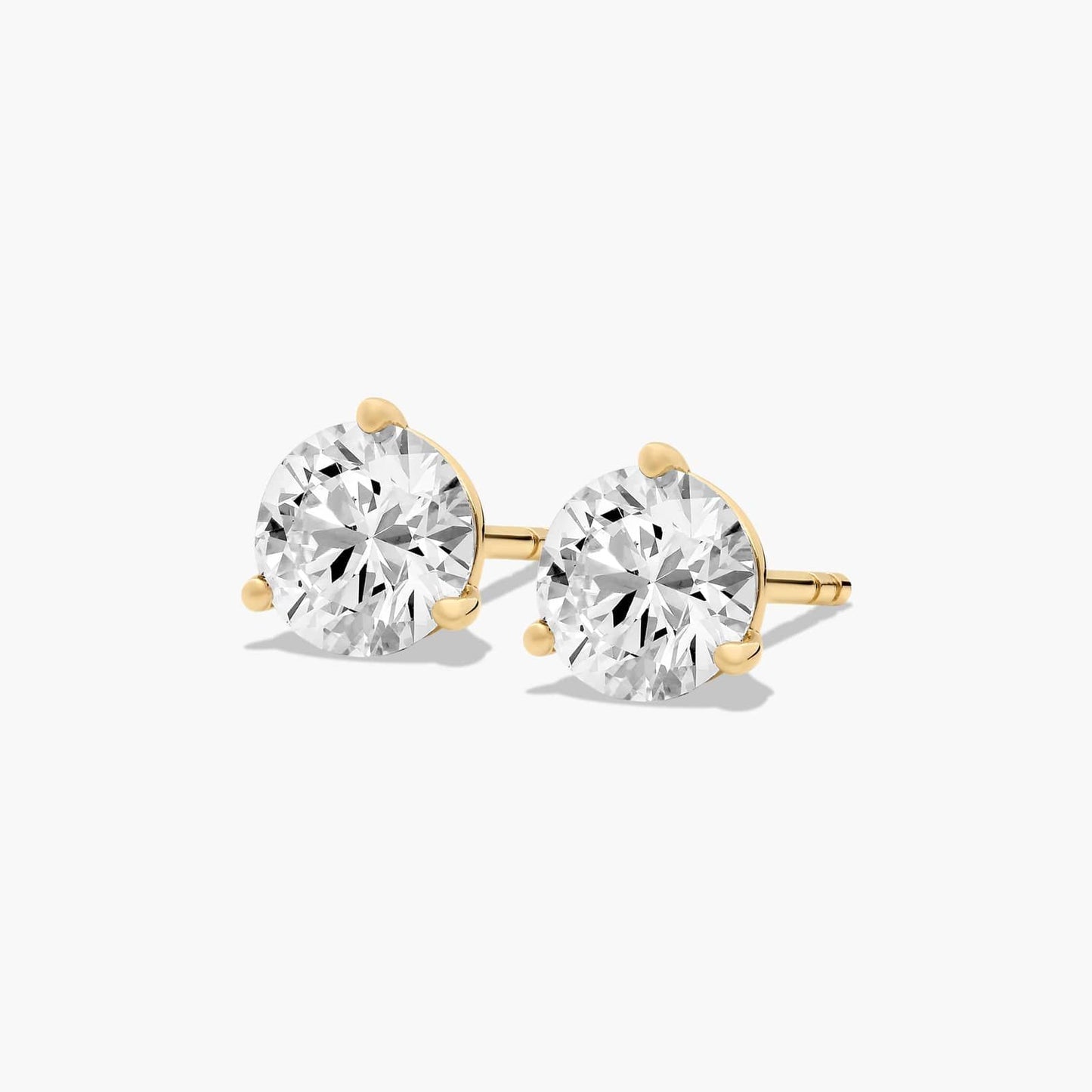 14k Gold Solitaire Diamond Studs - 1.5 cttw