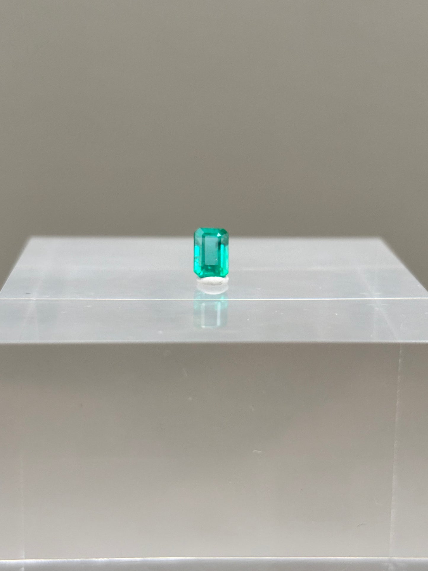 0.73 Carat Natural Bluish Green Loose Zambian Emerald - Emerald Cut