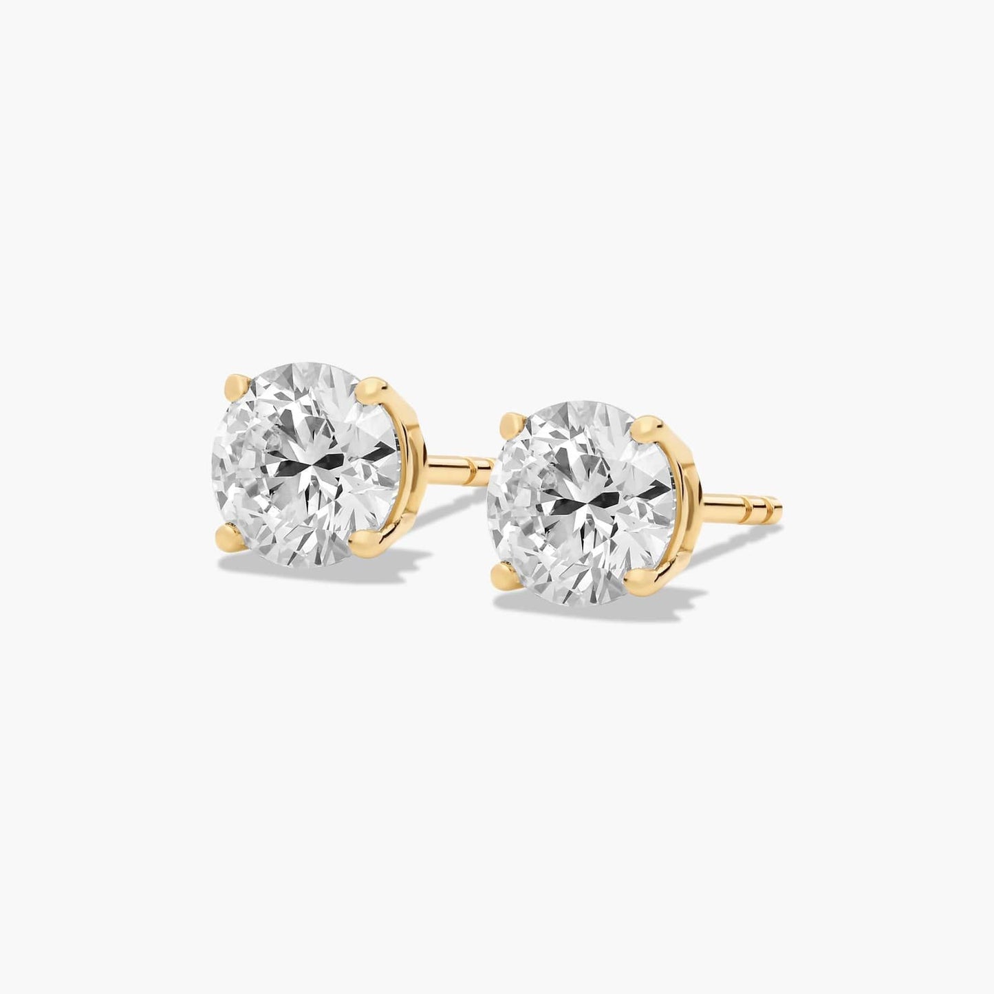 14k Gold Solitaire Diamond Studs - 1.5 cttw