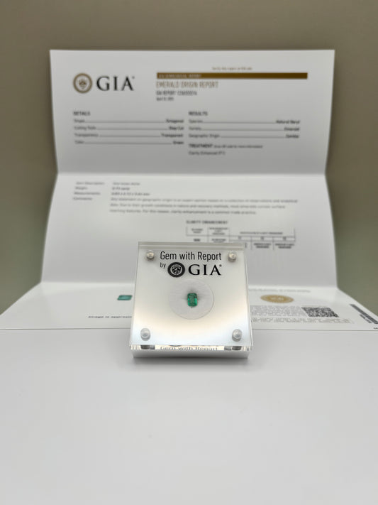 0.73 Carat Natural Bluish Green Loose Zambian Emerald - Emerald Cut