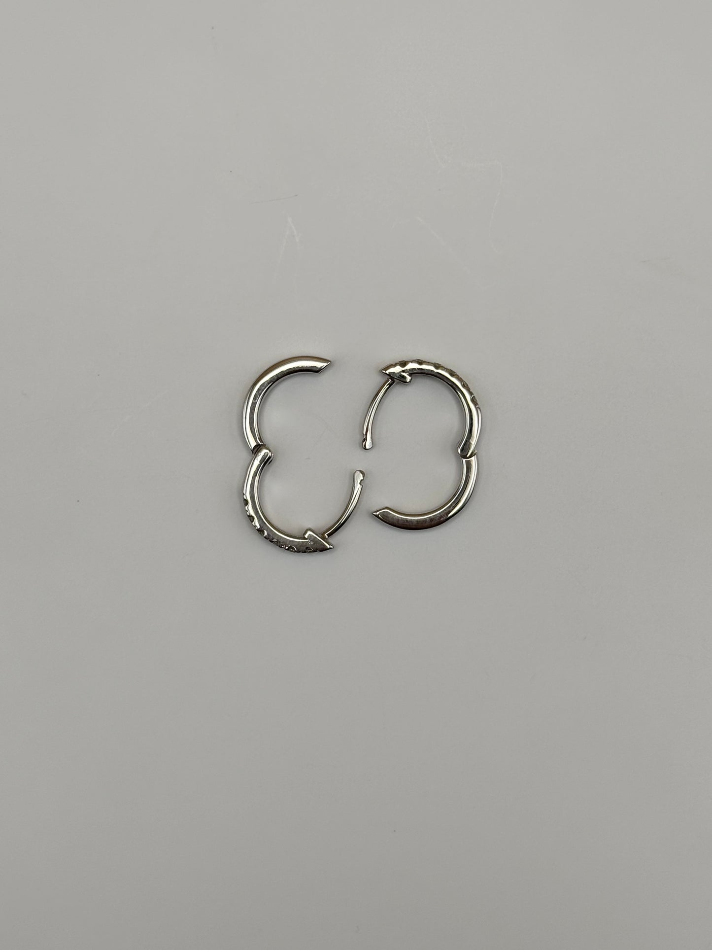 14k White Gold Diamond Huggie Earrings - 0.30 cttw