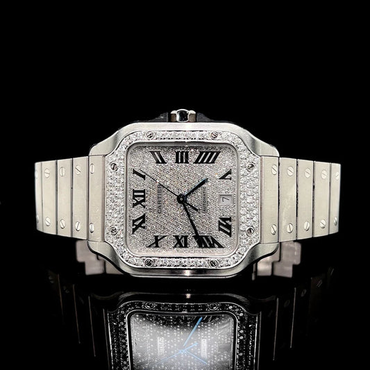 Cartier Santos de Cartier Large - 2022 (Aftermarket Diamond Bezel & Dial)