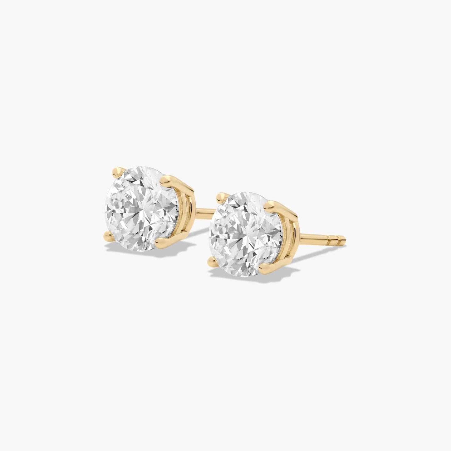 14k Gold Solitaire Diamond Studs - 2 cttw