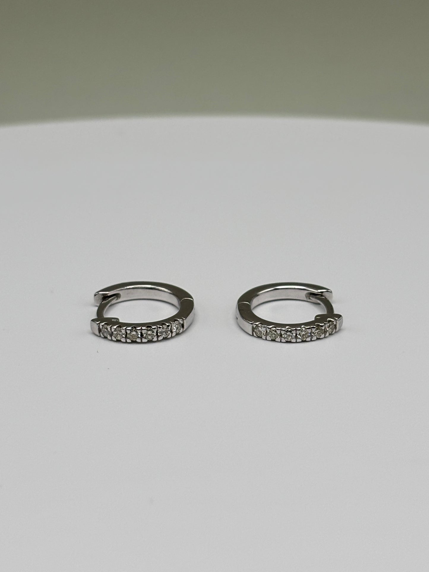 14k White Gold Diamond Huggie Earrings - 0.30 cttw