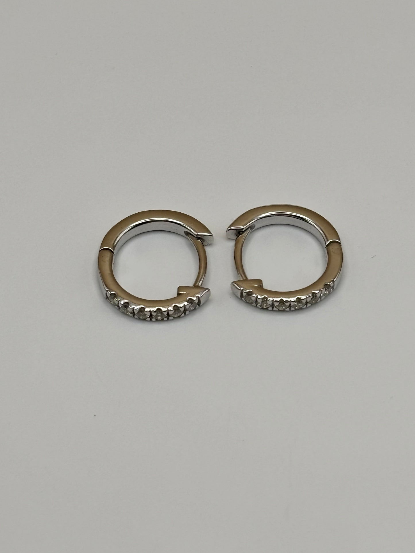 14k White Gold Diamond Huggie Earrings - 0.30 cttw