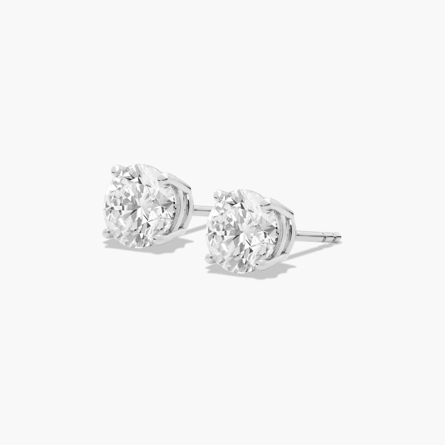 14k Gold Solitaire Diamond Studs - 2 cttw
