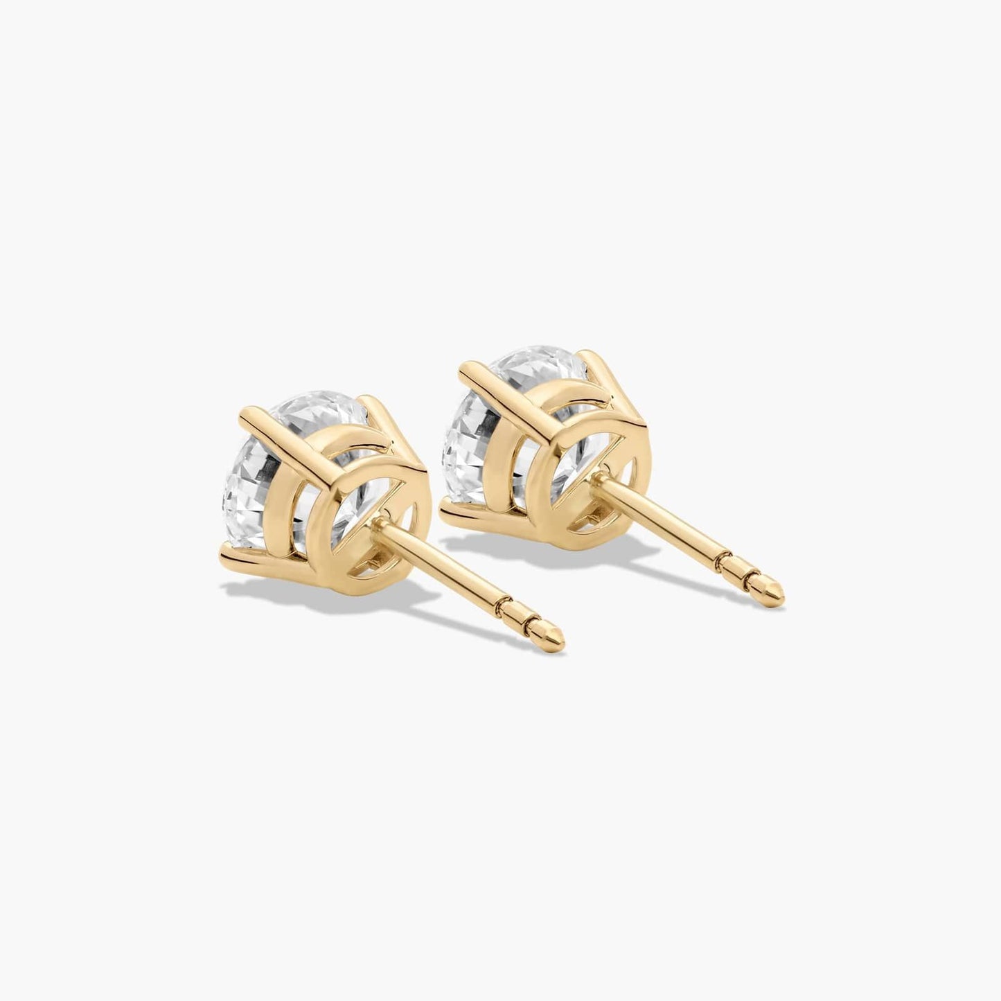 14k Gold Solitaire Diamond Studs - 2 cttw