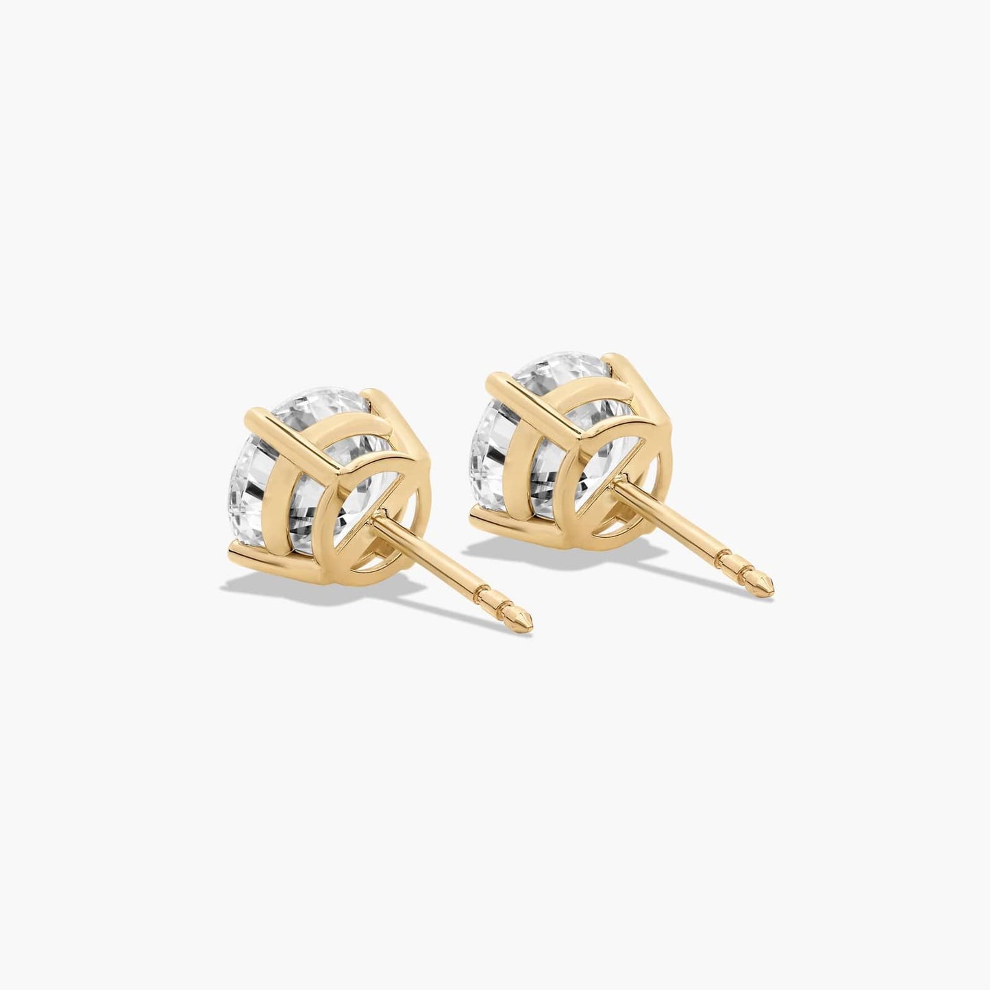 14k Gold Solitaire Diamond Studs - 3 cttw