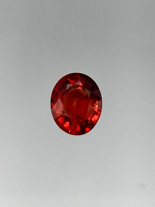 1.01 Carat Natural Orange-Red Loose Tanzanian Sapphire - Oval Cut