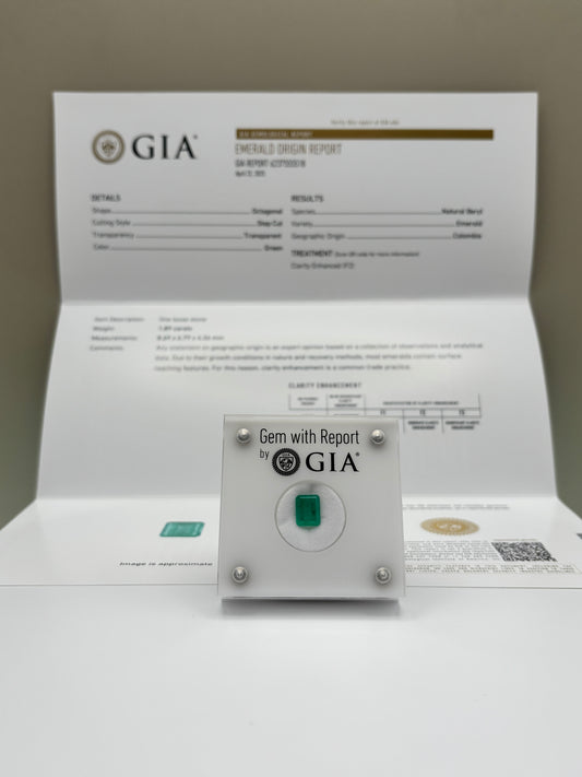 1.89 Carat Natural Vivid Green Loose Colombian Emerald - Emerald Cut