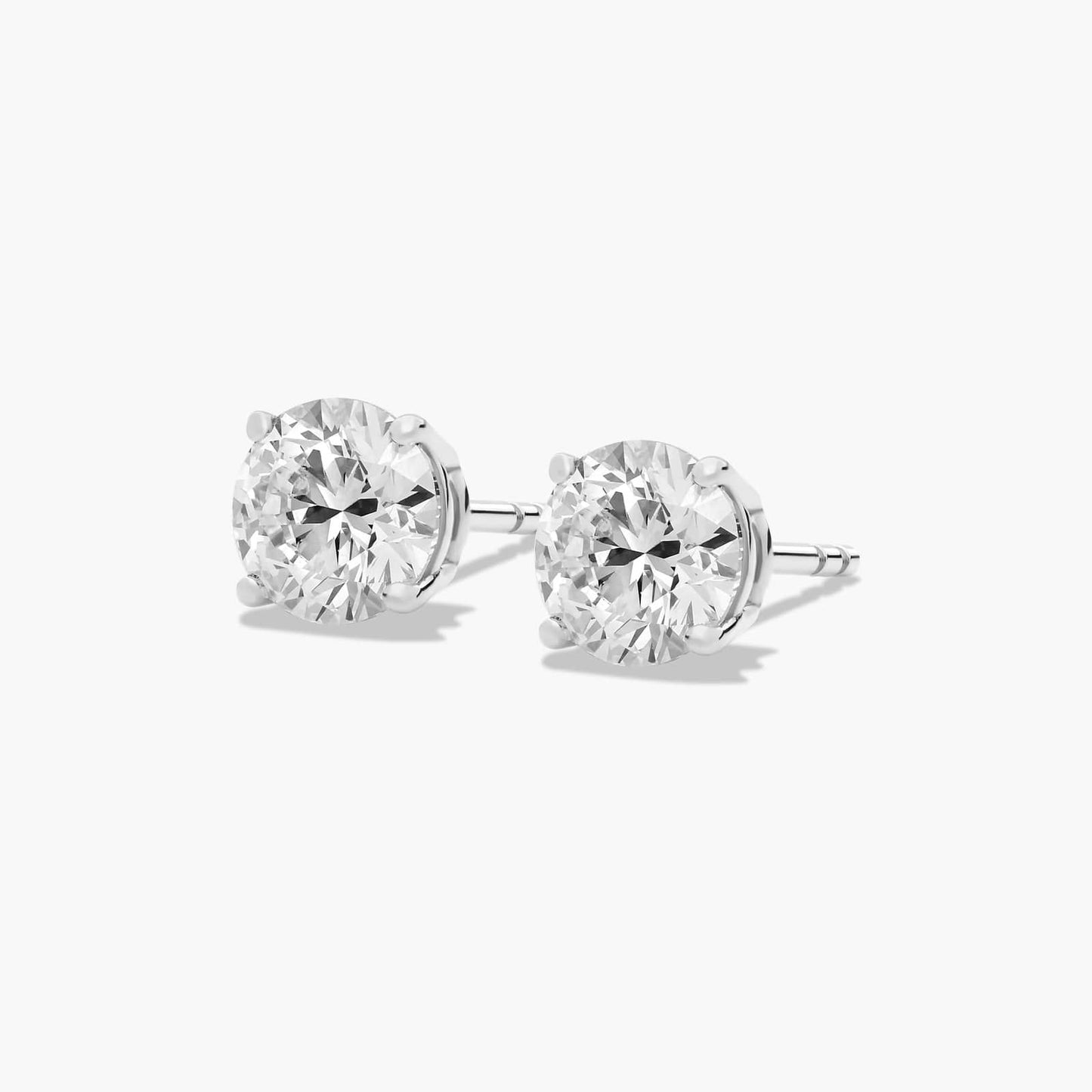 14k Gold Solitaire Diamond Studs - 1.5 cttw