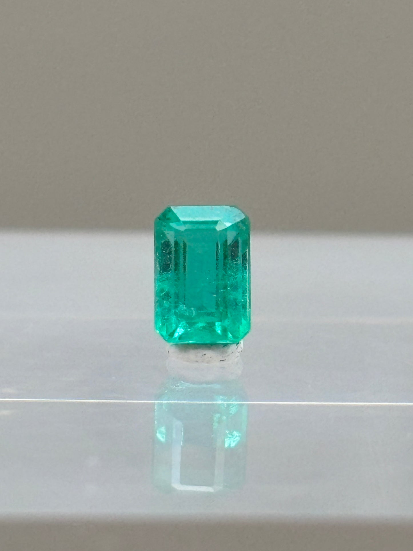 0.73 Carat Natural Bluish Green Loose Zambian Emerald - Emerald Cut
