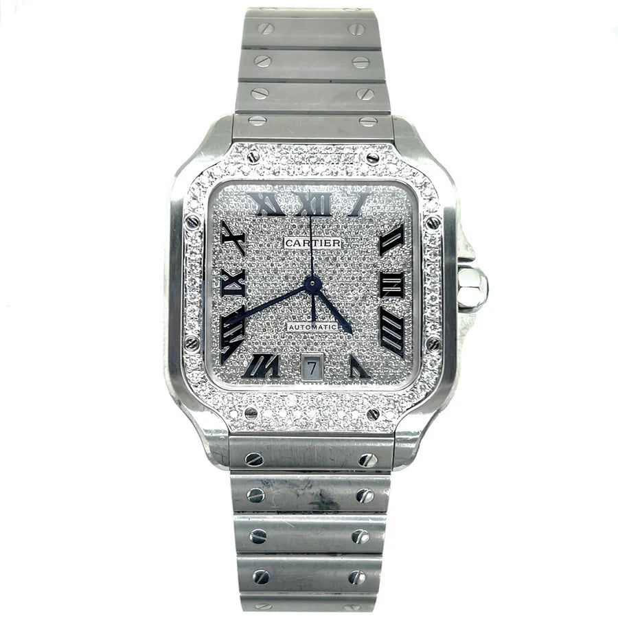 Cartier Santos de Cartier Large - 2022 (Aftermarket Diamond Bezel & Dial)