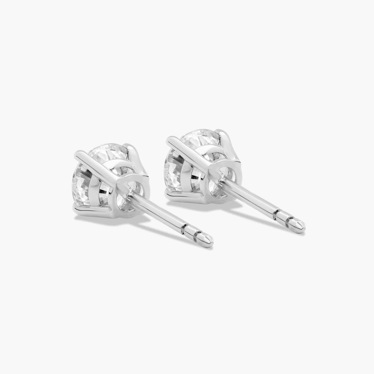 14k Gold Solitaire Diamond Studs - 1 cttw