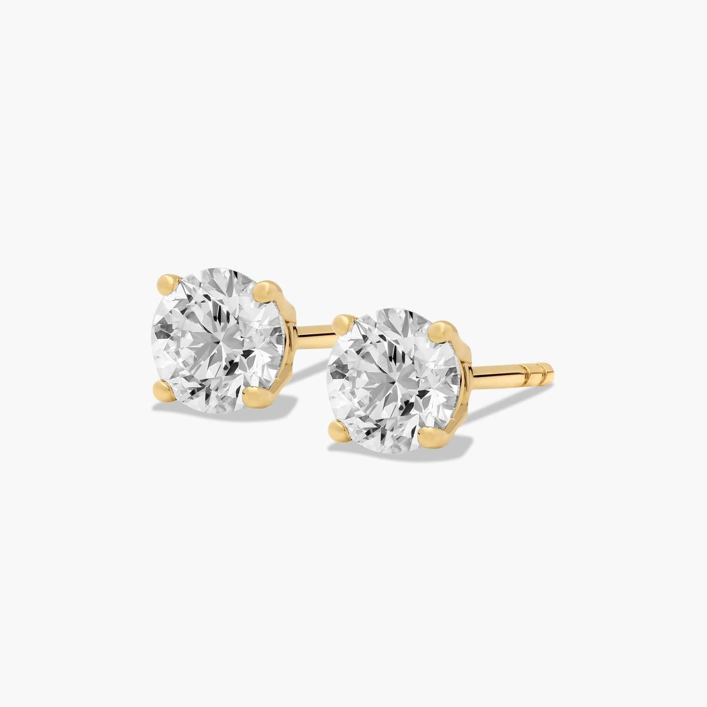 14k Gold Solitaire Diamond Studs - 1 cttw