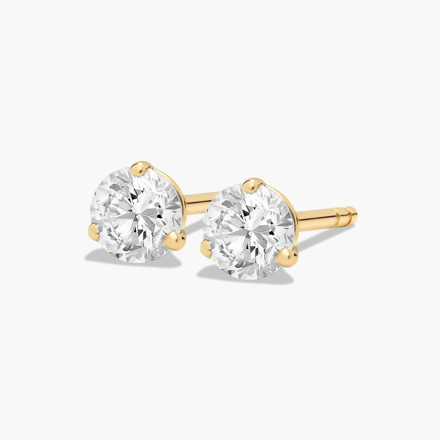 14k Gold Solitaire Diamond Studs - 0.50 cttw