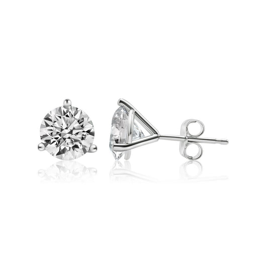 14k Gold Solitaire Diamond Studs - 3 cttw