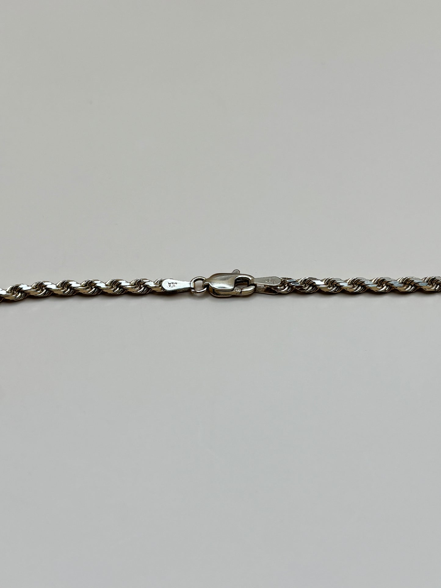14k Solid Yellow Gold Diamond Cut Rope Chain - 2.6mm 18"