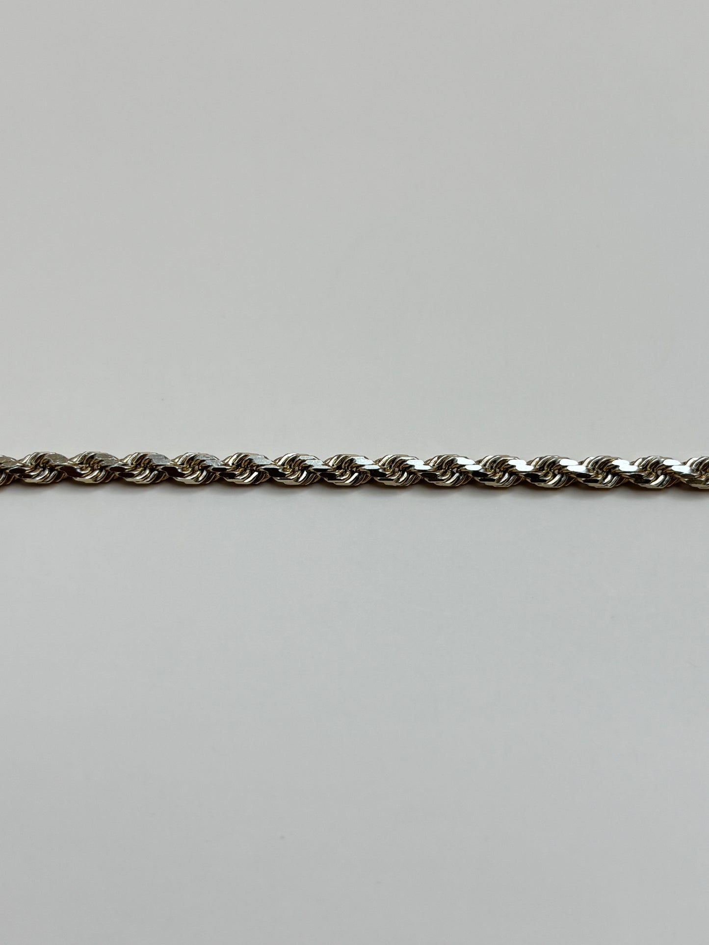 14k Solid Yellow Gold Diamond Cut Rope Chain - 2.6mm 18"