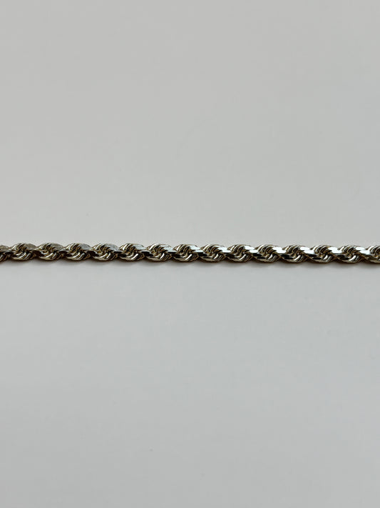 14k Solid Yellow Gold Diamond Cut Rope Chain - 2.6mm 18"