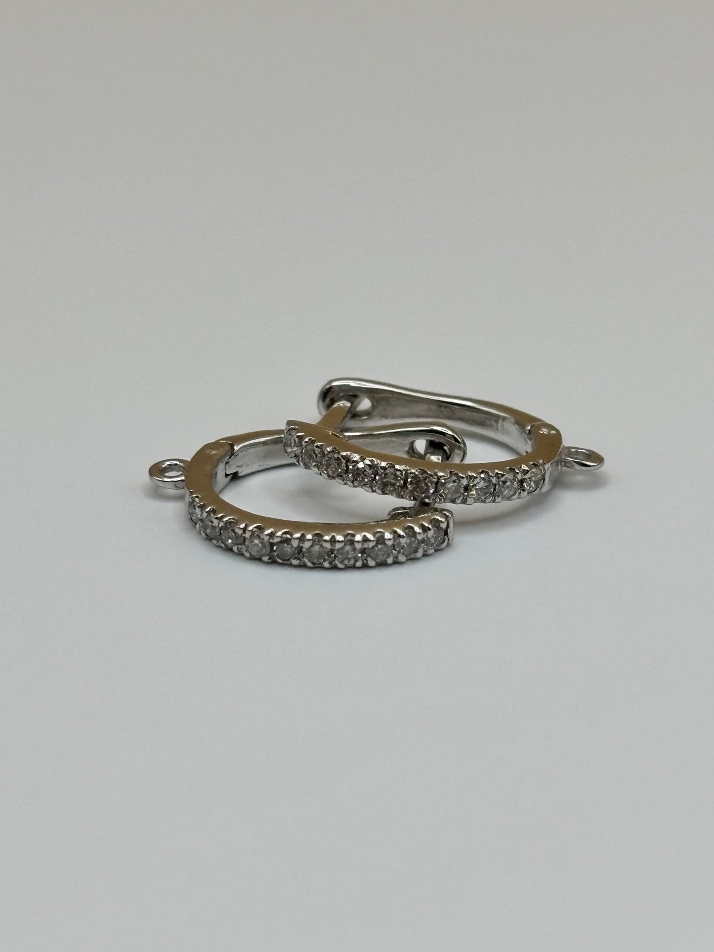 14k White Gold Diamond Huggie Earrings - 0.30 cttw