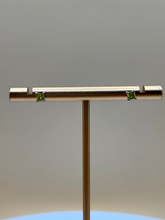 14k White Gold Fancy Light Yellow Diamond Studs - 0.24 cttw