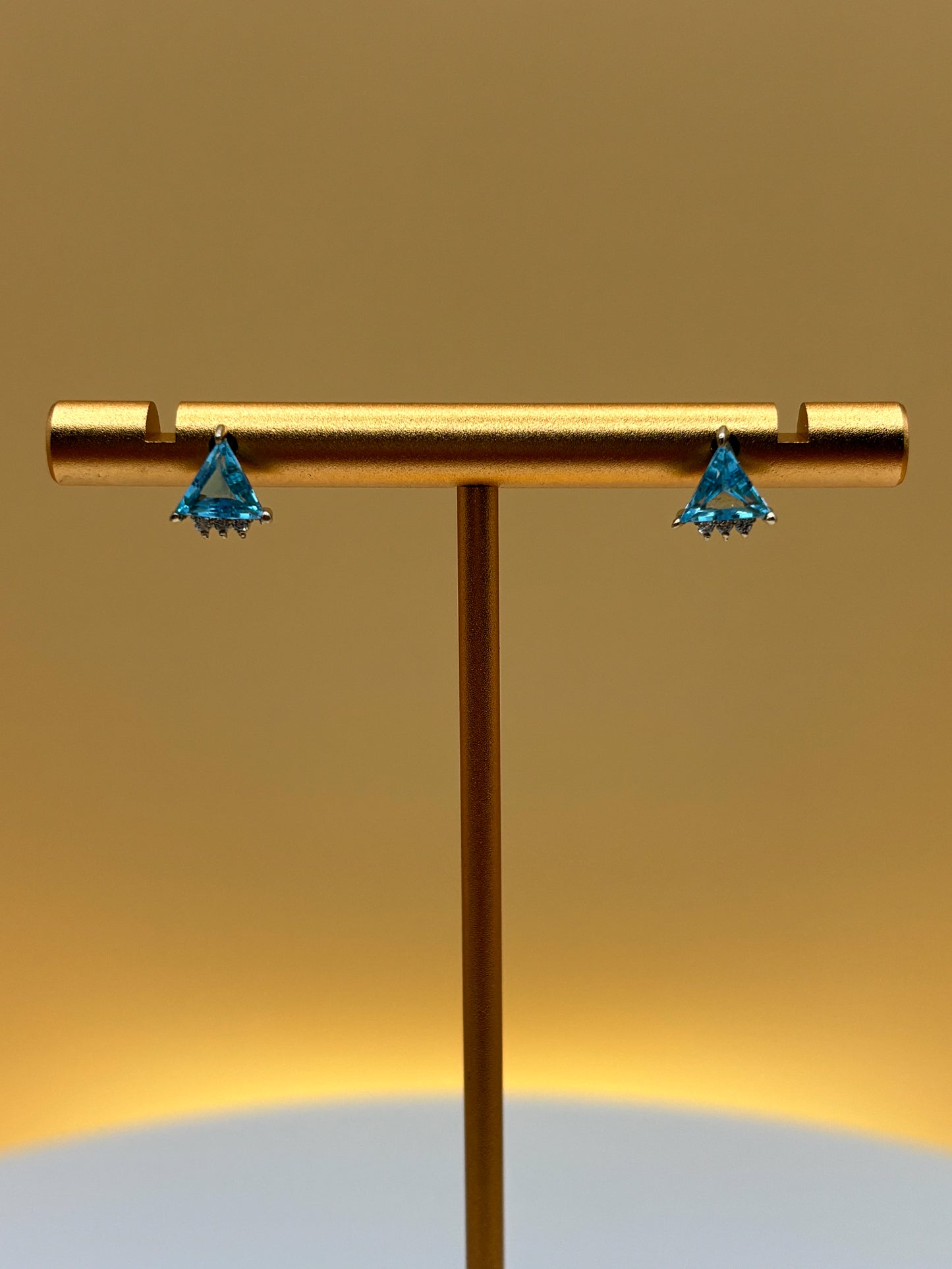 14k White Gold Natural Swiss Blue Topaz & Diamond Studs - 1.17 cttw