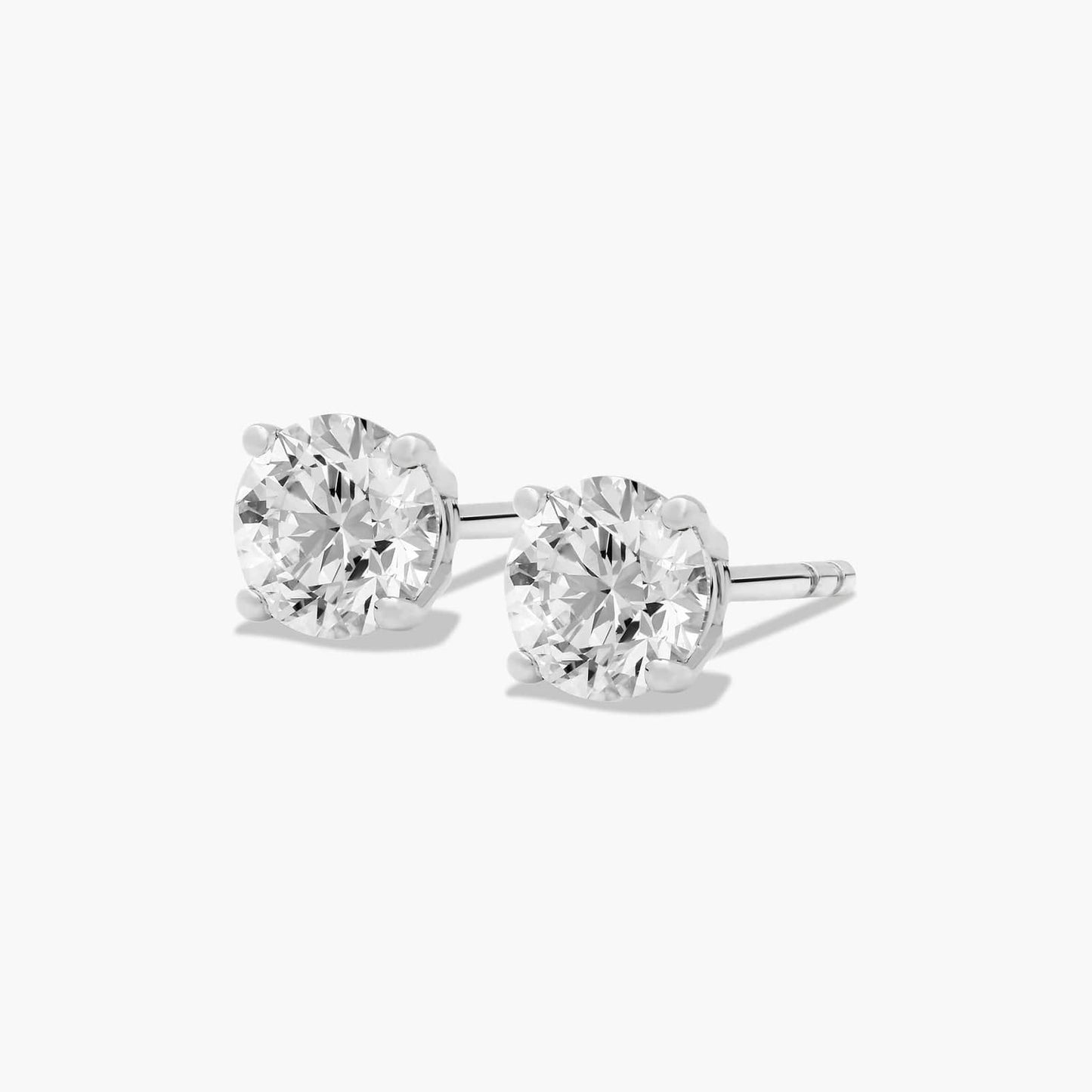 14k Gold Solitaire Diamond Studs - 1 cttw