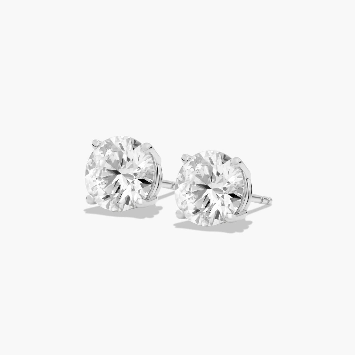 14k Gold Solitaire Diamond Studs - 3 cttw