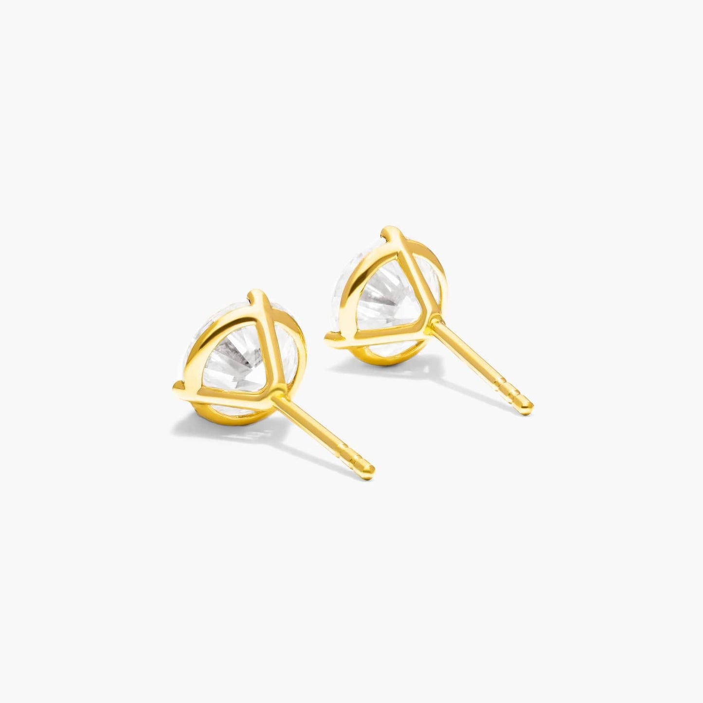 14k Gold Solitaire Diamond Studs - 2 cttw