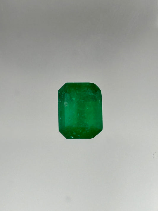 1.28 Carat Natural Deep Green Loose Colombian Emerald - Emerald Cut