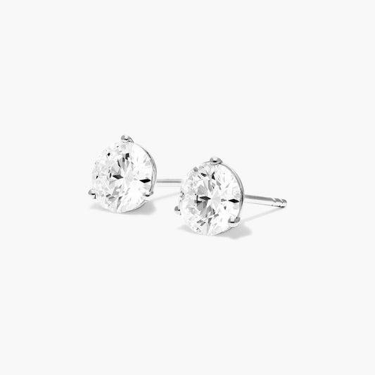 14k Gold Solitaire Diamond Studs - 2 cttw