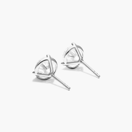 14k Gold Solitaire Diamond Studs - 2 cttw