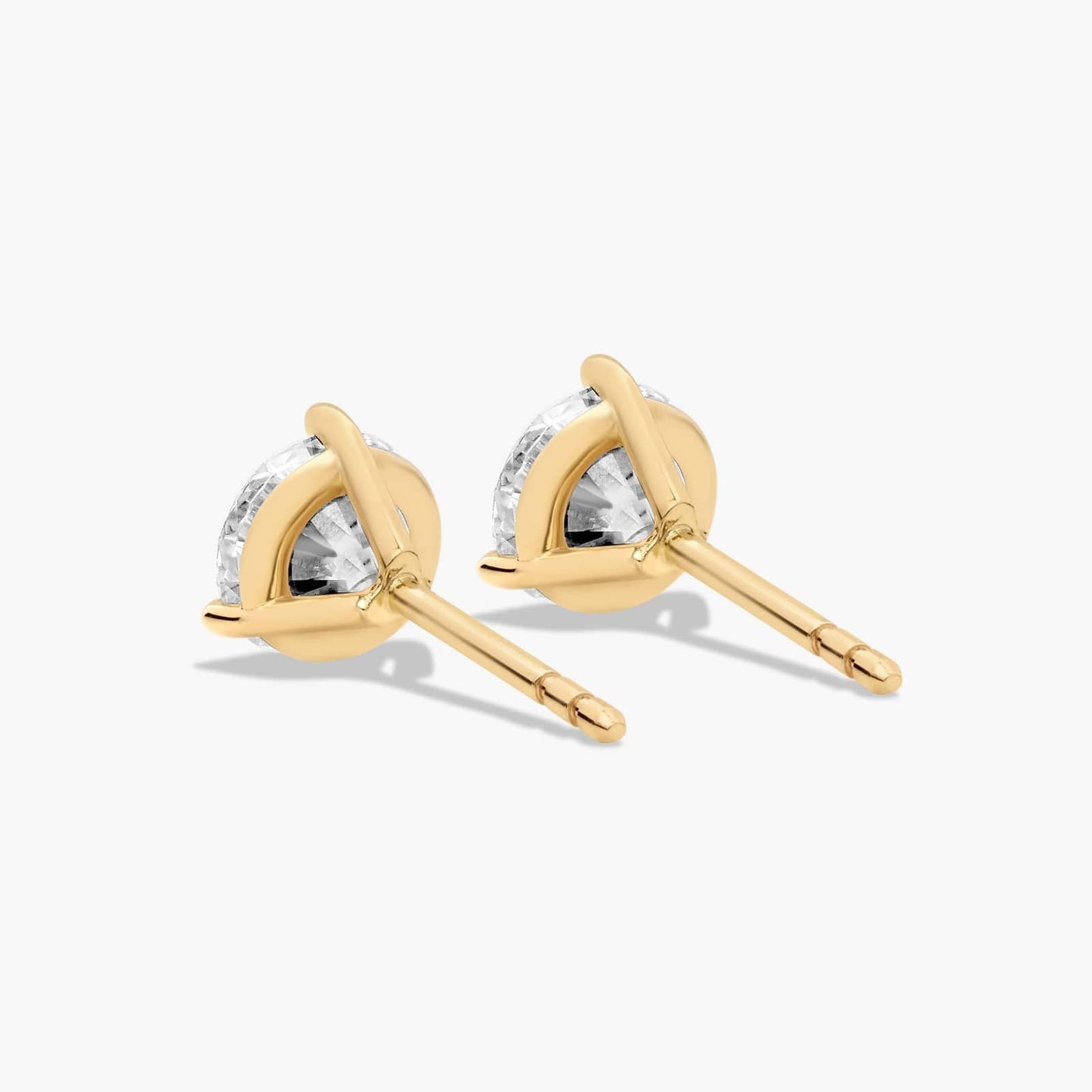 14k Gold Solitaire Diamond Studs - 1.5 cttw