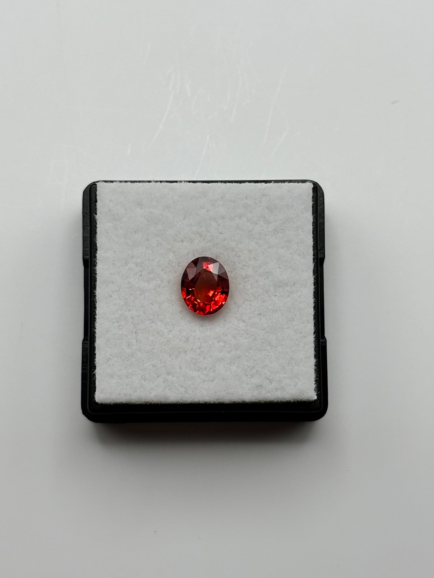 1.01 Carat Natural Orange-Red Loose Tanzanian Sapphire - Oval Cut