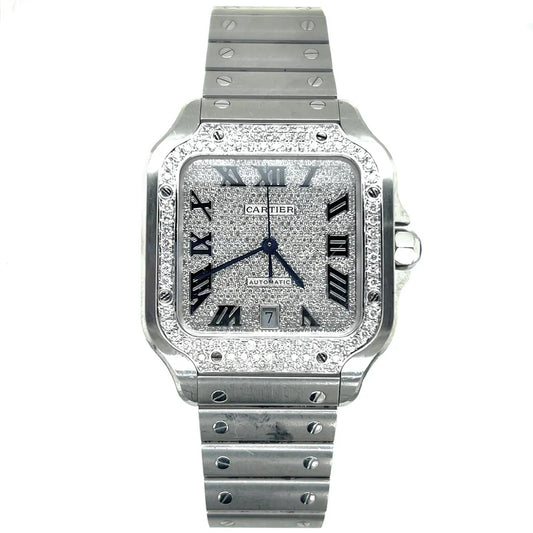 Cartier Santos de Cartier Large - 2022 (Aftermarket Diamond Bezel & Dial)