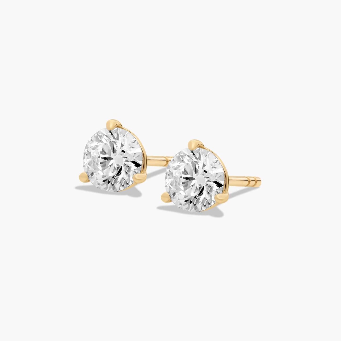 14k Gold Solitaire Diamond Studs - 1 cttw
