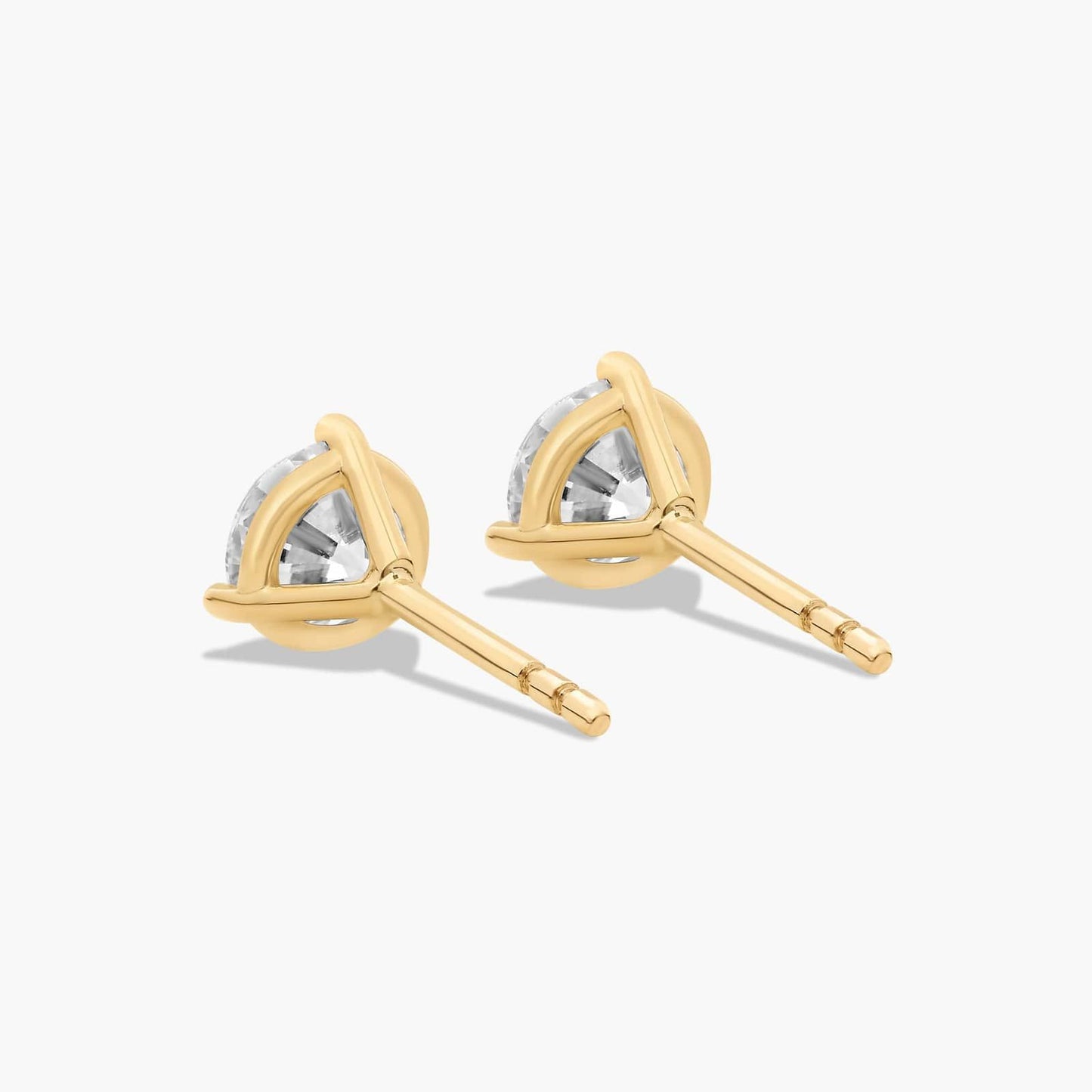 14k Gold Solitaire Diamond Studs - 1 cttw