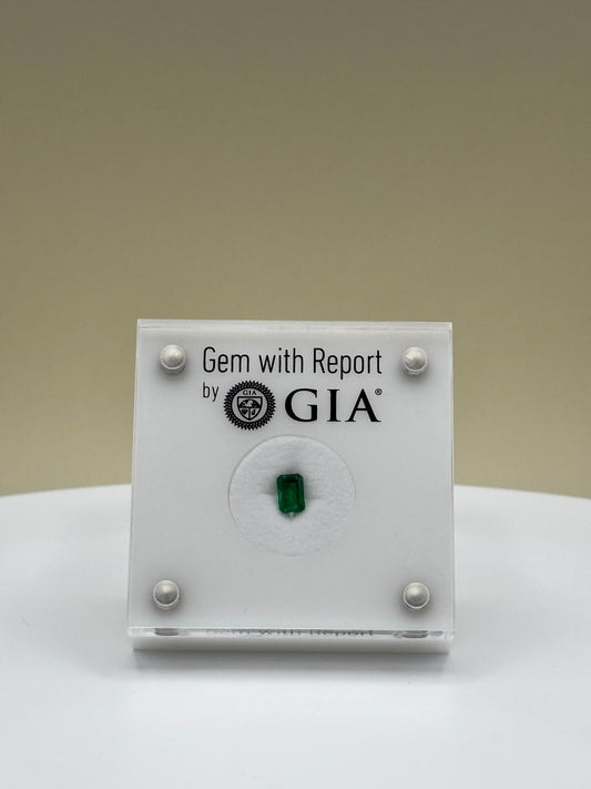 0.73 Carat Natural Medium Bluish Green Loose Zambian Emerald - Emerald Cut