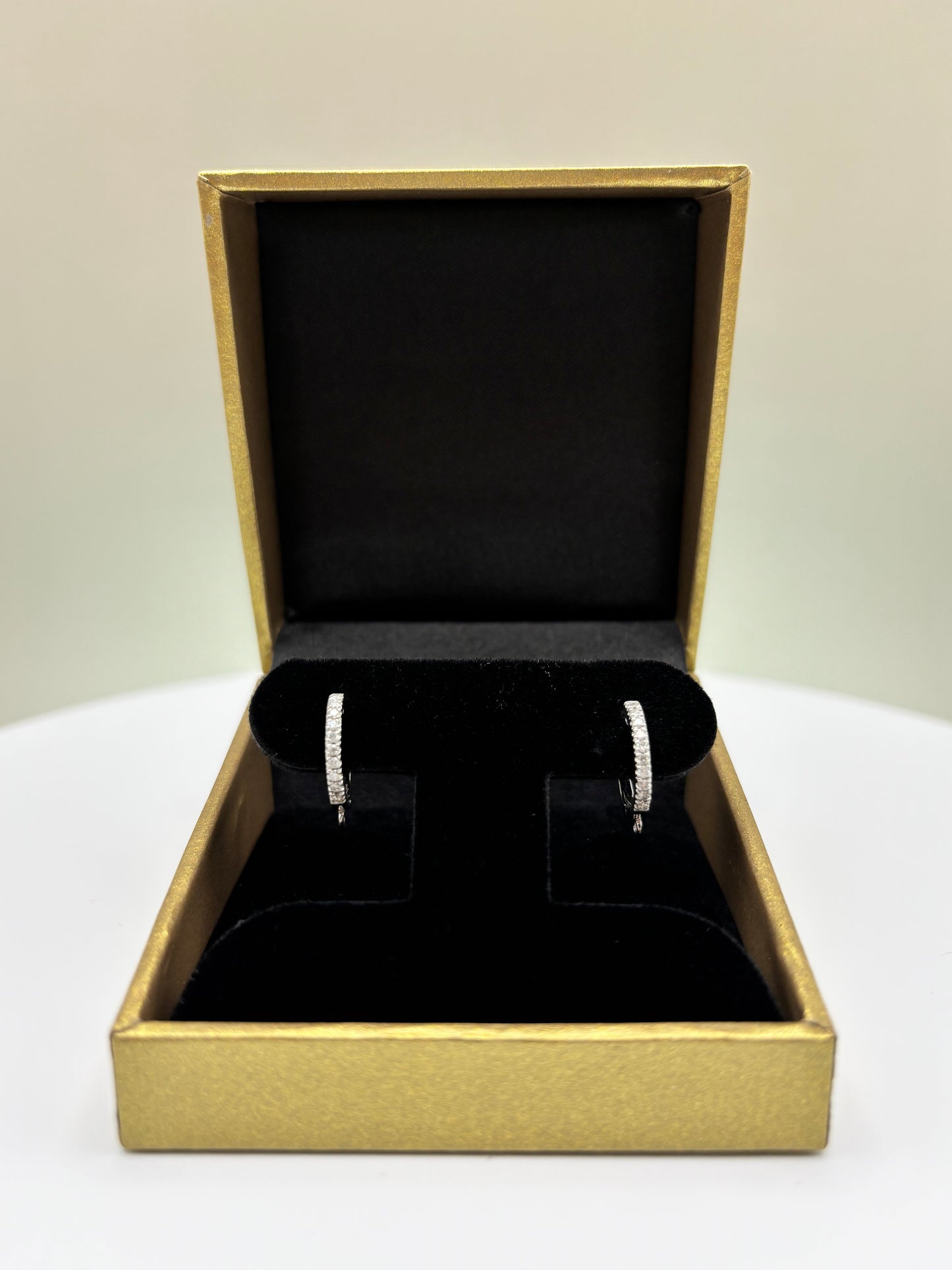 14k White Gold Diamond Huggie Earrings - 0.30 cttw