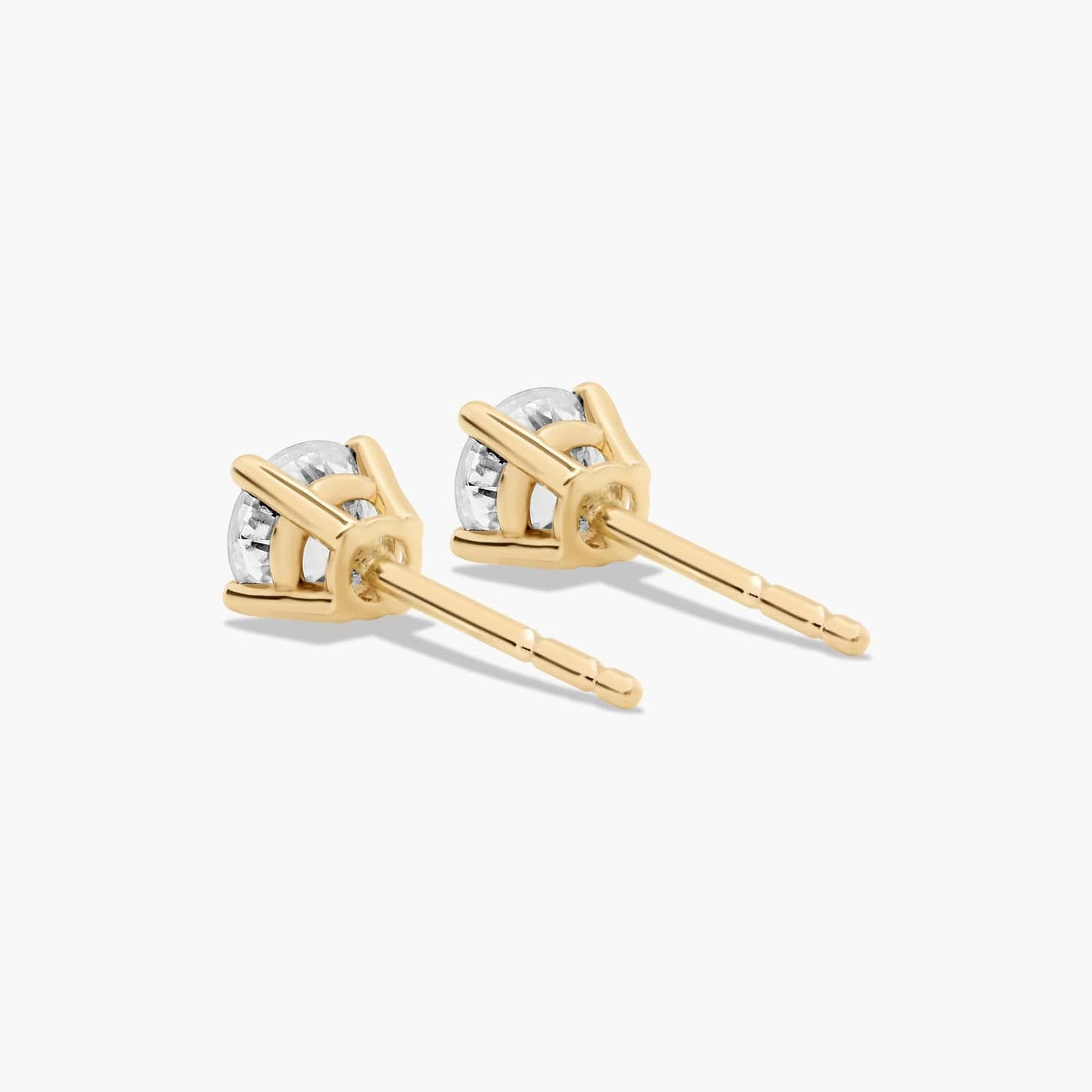 14k Gold Solitaire Diamond Studs - 0.50 cttw
