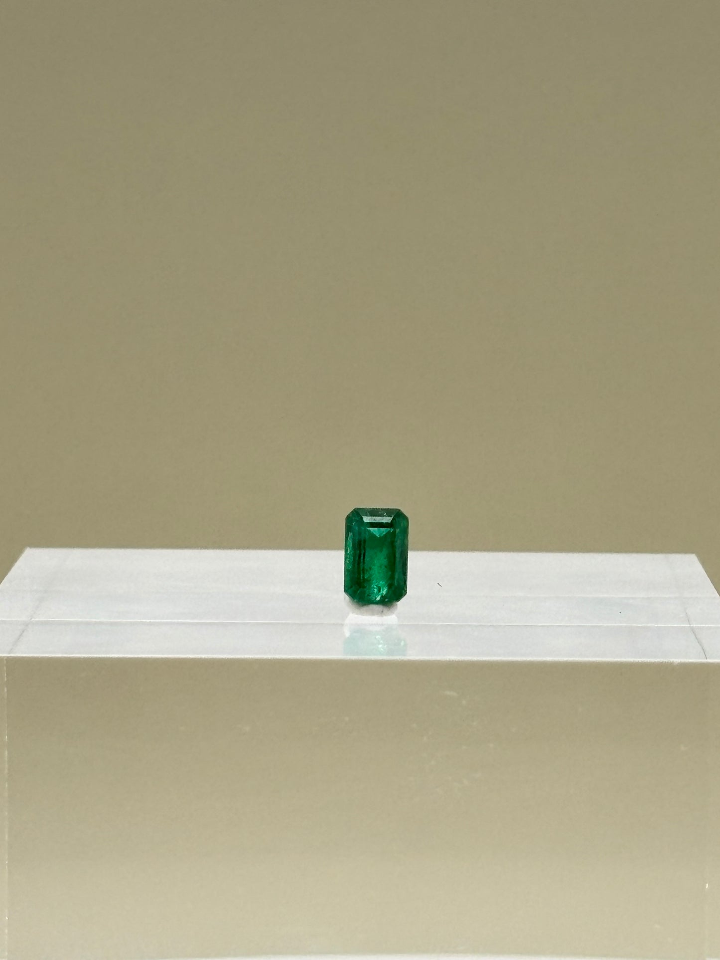 0.73 Carat Natural Medium Bluish Green Loose Zambian Emerald - Emerald Cut