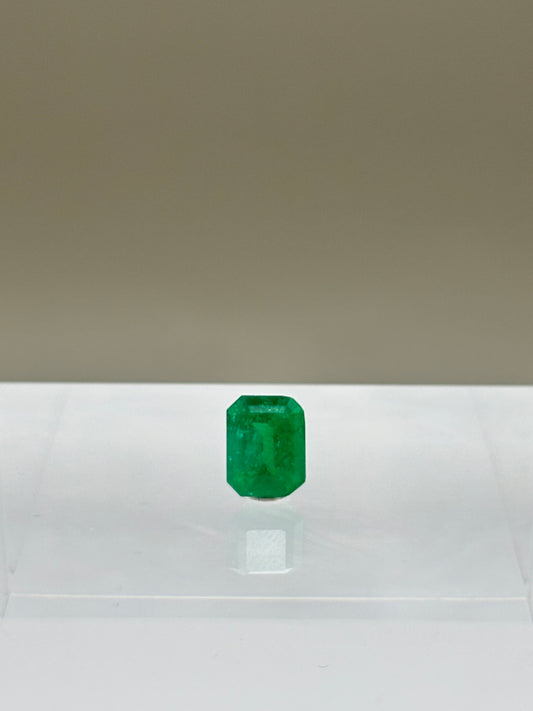 1.28 Carat Natural Deep Green Loose Colombian Emerald - Emerald Cut