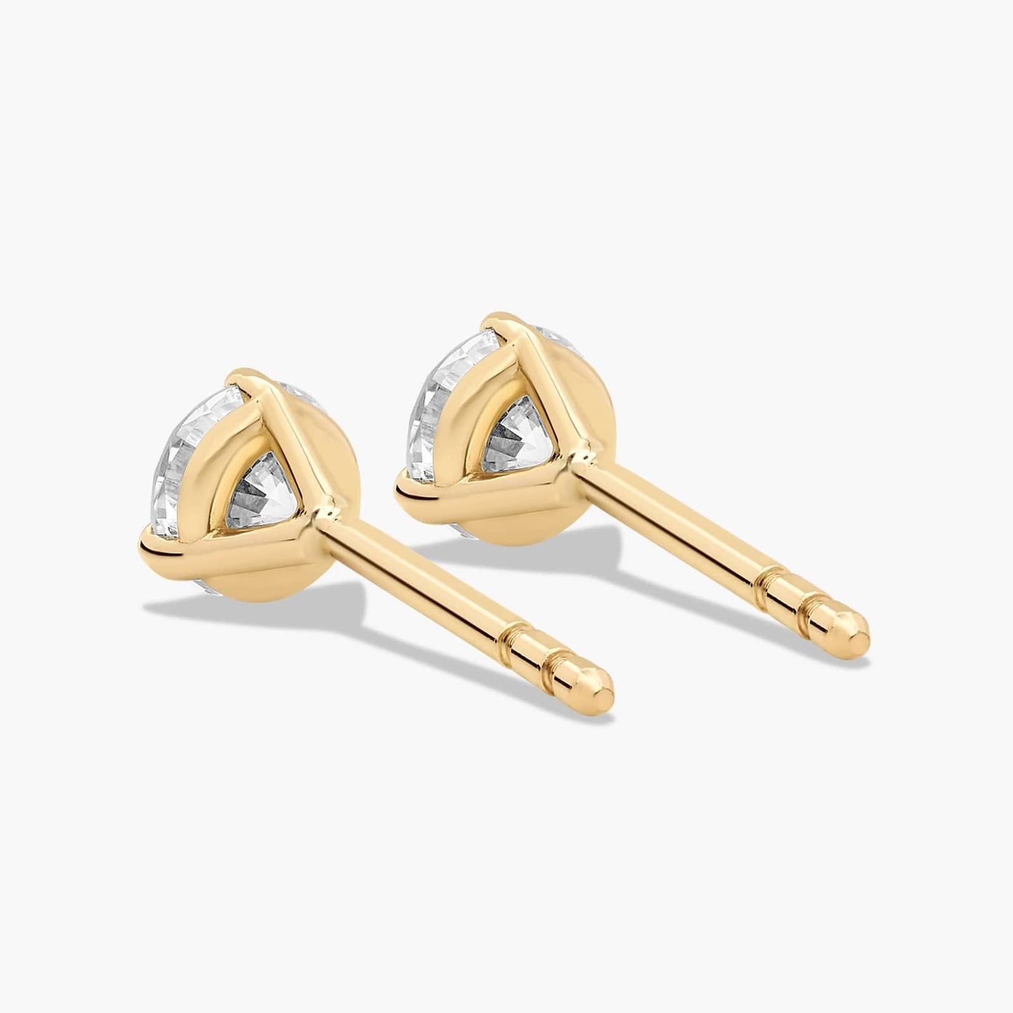 14k Gold Solitaire Diamond Studs - 0.50 cttw