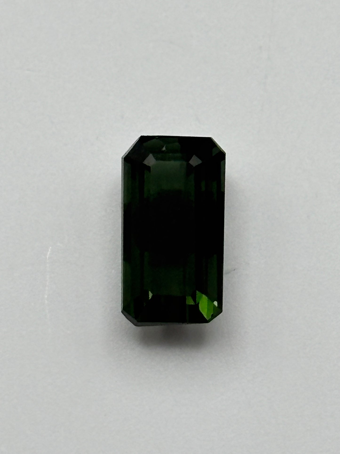 0.87 Carat Natural Green Loose Nigerian Tourmaline - Emerald Cut