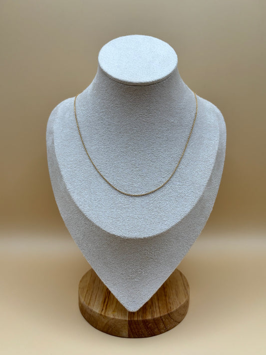 14k Yellow Gold Cable Necklace - 18"