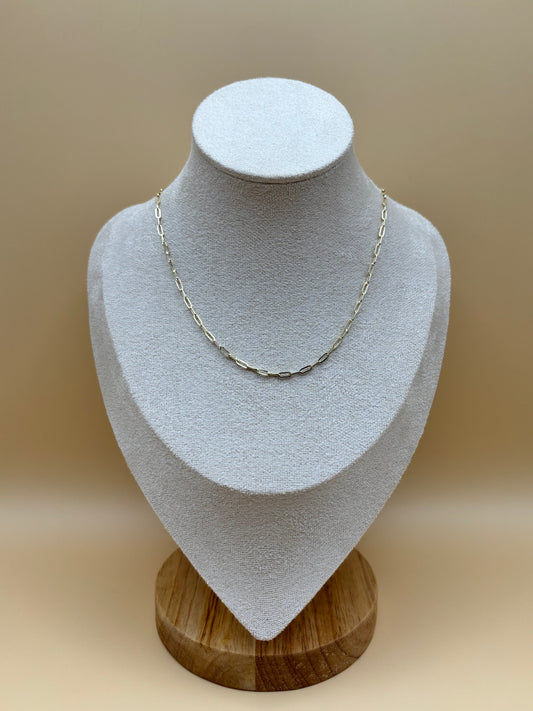 14k Yellow Gold 2.3mm Paperclip Link Chain - 16"