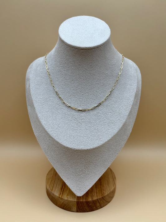 14k Yellow Gold 2.3mm Paperclip Link Chain - 18"