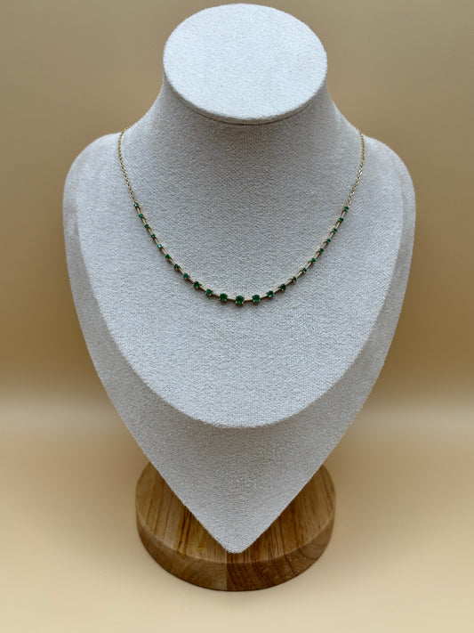 14k Yellow Gold Emerald by the Yard Necklace - 17"