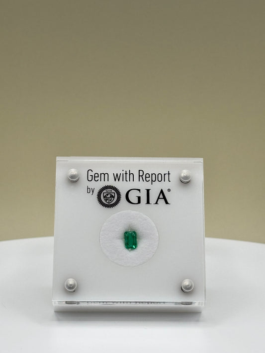 0.73 Carat Natural Bluish Green Loose Zambian Emerald - Emerald Cut